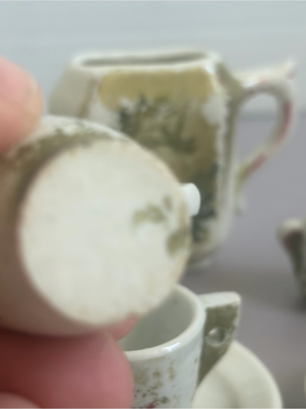 Miniature Ceramic Tea Set with Gold Floral Accents - Picture 5 of 6